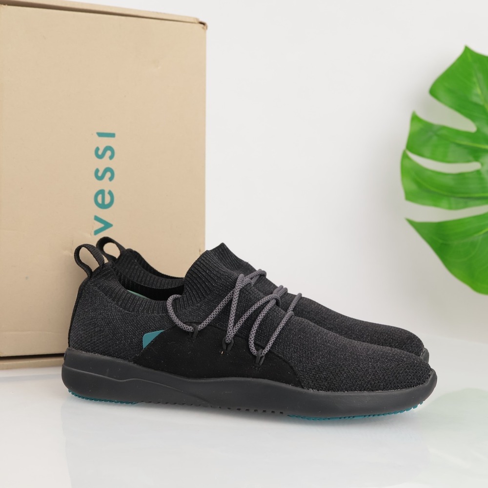 Vessi Womens Cityscape Classic Sneakers Size 9 Waterproof Black Lace Up Shoe Low